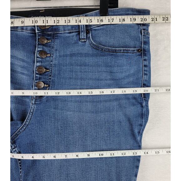 Calvin Klein High Rise Skinny Jeans Size 22W Button Fly Stretch Ankle Denim - Picture 10 of 12